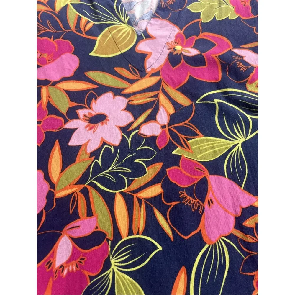 Lands End Swim Cover-Up Tank Sleeveless Tropical Dress Pockets L Petite (14-16) - Picture 8 of 8